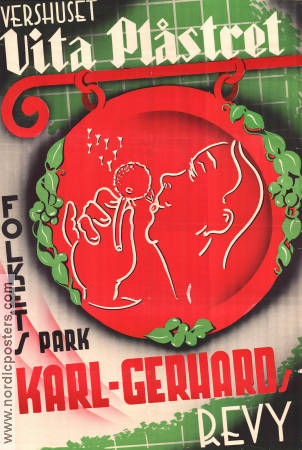 Vershuset Vita plåstret 1936 affisch Karl-Gerhard Folkets park Revy