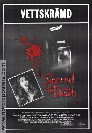 Scared to Death 1980 movie poster John Stinson Dianna Davidson William Malone