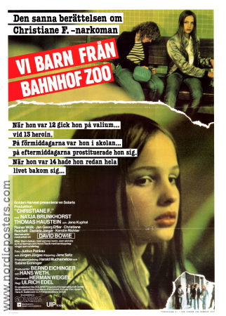 Christiane F Wir Kinder vom Bahnhof Zoo 1981 movie poster Natja Brunkhorst Eberhard Auriga Peggy Bussieck David Bowie Uli Edel Kids Cult movies