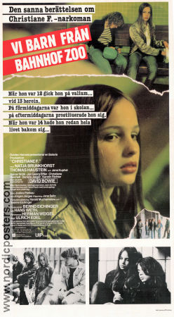 Christiane F Wir Kinder vom Bahnhof Zoo 1981 movie poster Natja Brunkhorst Eberhard Auriga Peggy Bussieck David Bowie Uli Edel Kids Cult movies