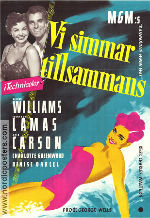 Vi simmar tillsammans 1953 poster Esther Williams Fernando Lamas Jack Carson Tom and Jerry Hanna-Barbera Charles Walters Musikaler