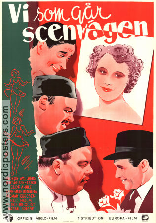 Vi som går scenvägen 1938 movie poster Elof Ahrle Bengt-Åke Bengtsson Anne-Marie Uddenberg Gideon Wahlberg Eric Rohman art