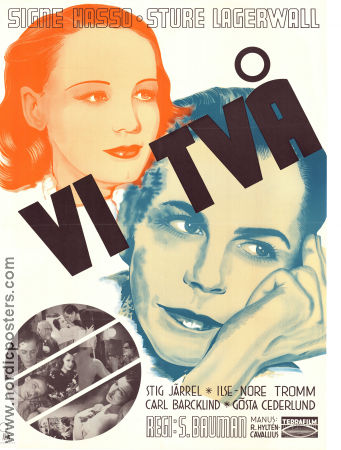 Vi två 1939 movie poster Signe Hasso Sture Lagerwall Stig Järrel Schamyl Bauman Find more: Large poster