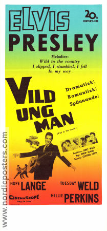 Wild in the Country 1961 movie poster Elvis Presley Hope Lange Tuesday Weld Philip Dunne Musicals