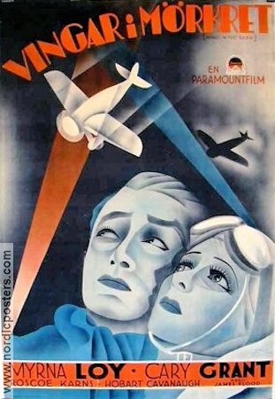 Wings in the Dark 1935 movie poster Myrna Loy Cary Grant Planes