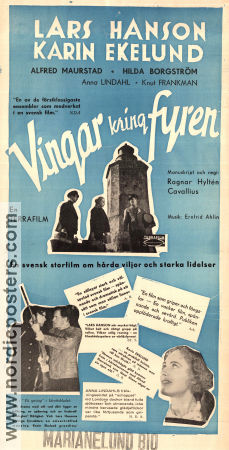 Vingar kring fyren 1938 movie poster Lars Hanson Karin Ekelund Ragnar Hyltén-Cavallius