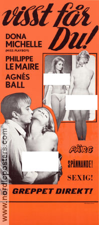 The Night of the Three Lovers 1968 movie poster Philippe Lemaire Donna Michelle Chantal Deberg Max Pécas