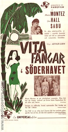 Vita fångar i Söderhavet 1943 poster Maria Montez Jon Hall Sabu Arthur Lubin Strand