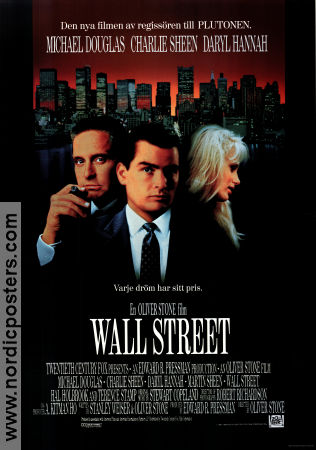 Wall Street 1987 movie poster Michael Douglas Charlie Sheen Daryl Hannah Oliver Stone Money