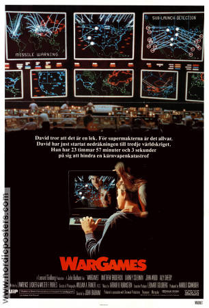 WarGames 1983 movie poster Matthew Broderick Ally Sheedy John Wood John Badham Cult movies
