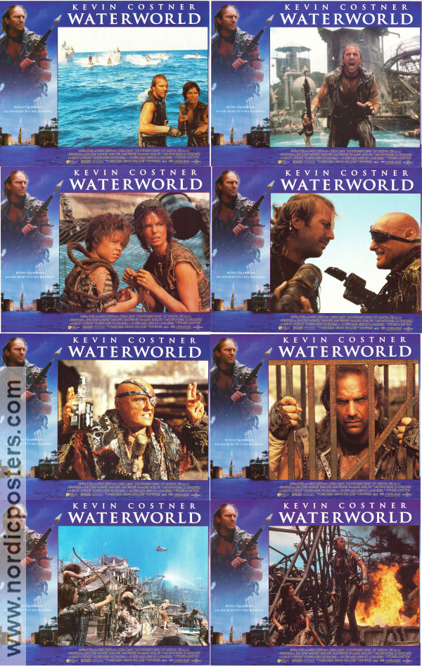 Waterworld 1995 lobbykort Kevin Costner Jeanne Tripplehorn Dennis Hopper Kevin Reynolds