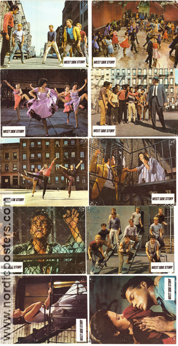 West Side Story 1961 lobby card set Natalie Wood George Chakiris Rita Moreno Jerome Robbins Music: Leonard Bernstein Musicals