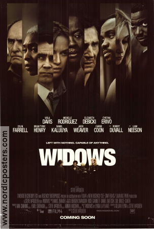 Widows 2018 movie poster Viola Davis Michelle Rodriguez Liam Neeson Steve McQueen