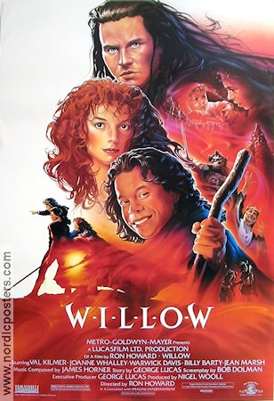 Willow 1988 movie poster Val Kilmer Joanne Whalley Warwick Davis Ron Howard