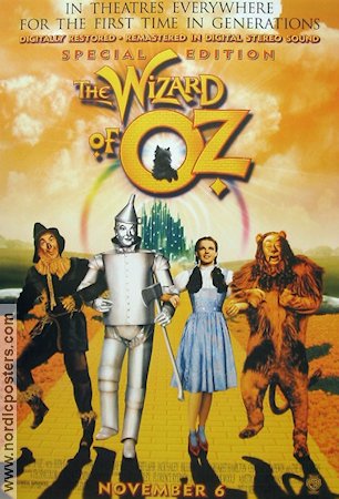 The Wizard of Oz 1939 movie poster Judy Garland Frank Morgan Victor Fleming Musicals