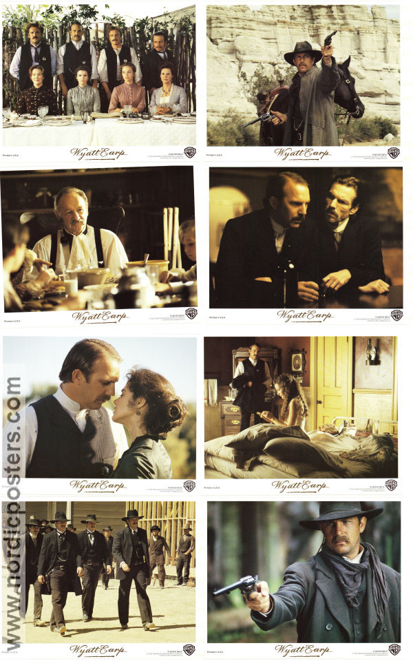 Wyatt Earp 1994 lobby card set Kevin Costner Dennis Quaid Gene Hackman Lawrence Kasdan