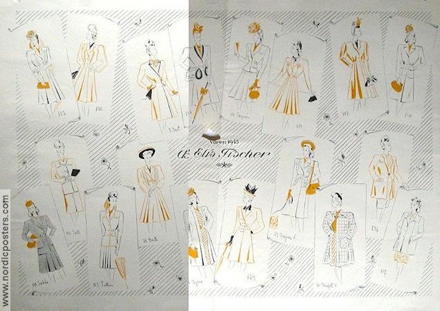 AB Elis Fischer kläder 1945 poster Find more: Advertising