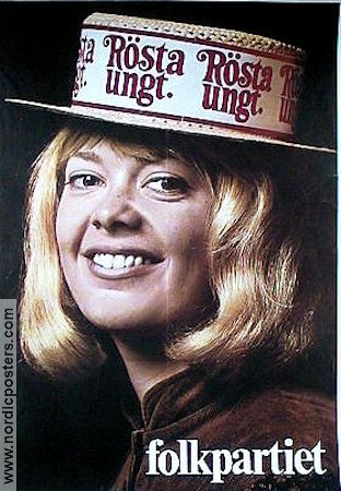 Folkpartiet Rösta ungt 1968 poster Politics