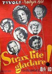 Tivoli-revyn Strax lite gladare 1951 poster Maritta Marke Alf Östlund Kulörten