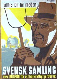 Svensk samling Högern 1936 poster Politics