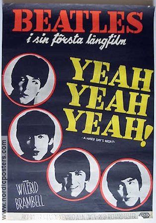 A Hard Day´s Night 1964 movie poster Beatles John Lennon Paul McCartney Richard Lester Rock and pop