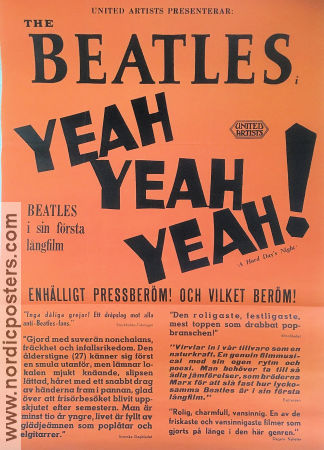 A Hard Day´s Night 1964 movie poster Beatles John Lennon Paul McCartney Richard Lester Rock and pop