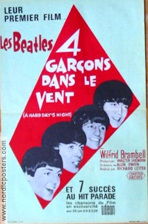 A Hard Day´s Night 1964 movie poster Beatles John Lennon Paul McCartney Richard Lester Rock and pop