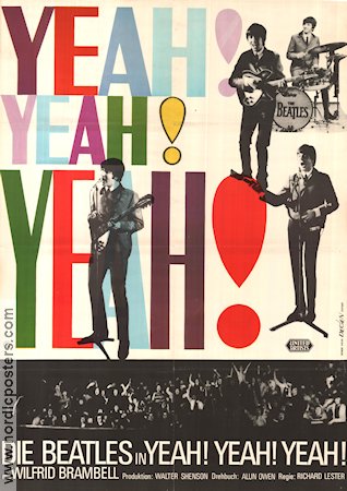 A Hard Day´s Night 1964 movie poster Beatles John Lennon Paul McCartney Richard Lester Rock and pop