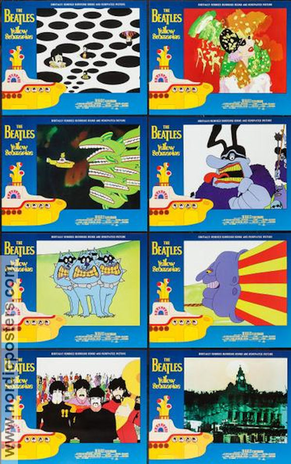 Yellow Submarine 1968 lobby card set Beatles Paul McCartney John Lennon George Dunning Ships and navy Rock and pop Animation