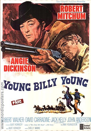 Young Billy Young 1969 movie poster Robert Mitchum Angie Dickinson Robert Walker Jr Burt Kennedy