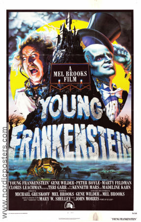 Young Frankenstein 1974 movie poster Gene Wilder Marty Feldman Madeline Kahn Mel Brooks