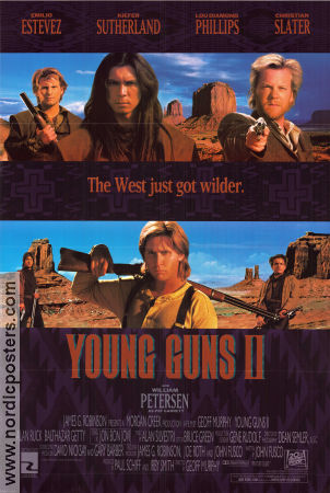 Young Guns II 1990 movie poster Emilio Estevez Kiefer Sutherland Lou Diamond Phillips Geoff Murphy