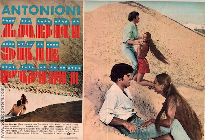 Zabriskie Point 1970 movie poster Mark Frechette Daria Halprin Michelangelo Antonioni