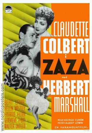 Zaza 1938 movie poster Claudette Colbert Herbert Marshall