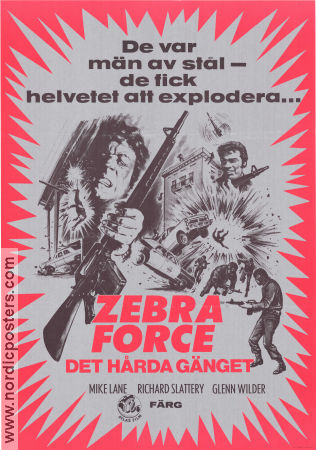 The Zebra Force 1976 movie poster Mike Lane Richard X Slattery Glenn Wilder Joe Tornatore