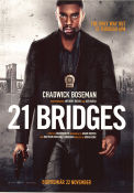 21 Bridges 2019 movie poster Chadwick Boseman Sienna Miller JK Simmons Brian Kirk Police and thieves
