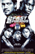 2 Fast 2 Furious 2003 movie poster Paul Walker Tyrese Gibson Eva Mendes John Singleton Cars and racing