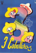 3 Caballeros 1944 poster Aurora Miranda Carmen Molina Kalle Anka Donald Duck Norman Ferguson