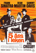 5 äss i leken 1964 poster Frank Sinatra Dean Martin Sammy Davis Jr Peter Falk Bing Crosby Gordon Douglas Musikaler