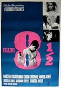 8 1-2 1963 movie poster Marcello Mastroianni Claudia Cardinale Anouk Aimée Federico Fellini