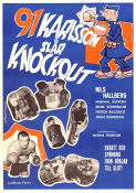 91 Karlsson slår Knockout 1957 poster Nils Hallberg Minimal Åström Irene Söderblom Ingemar Johansson Gösta Lewin Boxning Från serier