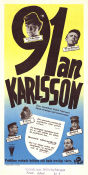 91:an Karlsson 1946 movie poster Gus Dahlström Holger Höglund Fritiof Billquist Thor Modéen Siv Thulin Hugo Bolander Poster artwork: Rudolf Petersson From comics