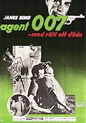 Agent 007 med rätt att döda 1962 poster Sean Connery Ursula Andress Terence Young Text: Ian Fleming