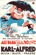 Ali Baba och de 40 rövarna 1937 poster Karl-Alfred Popeye Dave Fleischer Animerat