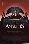 Amadeus 1984 movie poster F Murray Abraham Tom Hulce Elizabeth Berridge Milos Forman Music: Wolfgang Amadeus Mozart Artistic posters