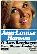 Ann-Louise Hansson 1967 poster Ann-Louise Hansson Lars Berghagen Bruno Glenmarks orkester Find more: Concert posters