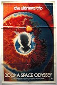 2001: A Space Odyssey 1968 movie poster Keir Dullea Gary Lockwood William Sylvester Stanley Kubrick Writer: Arthur C Clarke Cult movies Spaceships