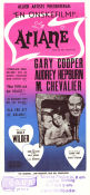 Love in the Afternoon 1957 movie poster Audrey Hepburn Gary Cooper Maurice Chevalier Billy Wilder