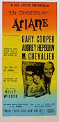 Love in the Afternoon 1957 movie poster Audrey Hepburn Gary Cooper Maurice Chevalier Billy Wilder