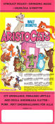 Aristocats 1970 poster Phil Harris Wolfgang Reitherman Animerat Katter